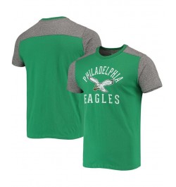 Men's Kelly Green, Heathered Gray Philadelphia Eagles Gridiron Classics Field Goal Slub T-shirt $24.20 T-Shirts