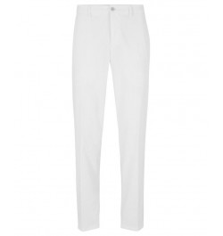 BOSS Men's Slim-Fit Water-Repellent Twill Trousers White $92.12 Pants