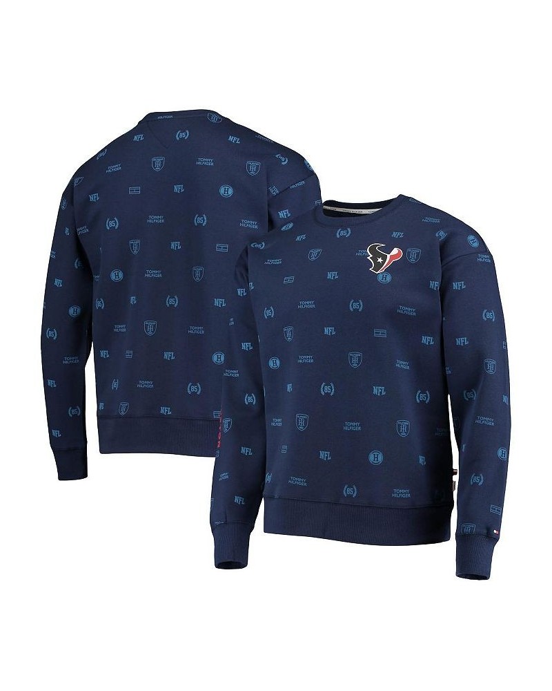 Men's Navy Houston Texans Reid Graphic Pullover Sweatshirt $32.90 Sweatshirt