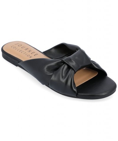 Women's Zetia Knotted Sandals Black $30.10 Shoes