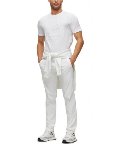 BOSS Men's Slim-Fit Water-Repellent Twill Trousers White $92.12 Pants