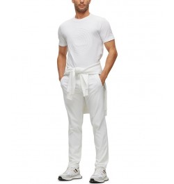 BOSS Men's Slim-Fit Water-Repellent Twill Trousers White $92.12 Pants