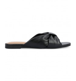 Women's Zetia Knotted Sandals Black $30.10 Shoes