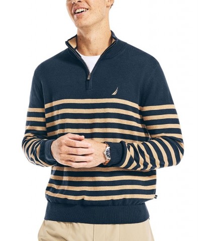 Men's Navtech Performance Stripe Quarter-Zip Sweater Blue $20.54 Sweaters