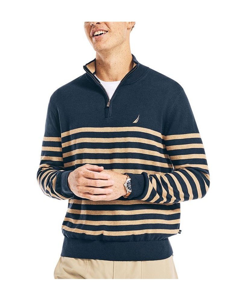 Men's Navtech Performance Stripe Quarter-Zip Sweater Blue $20.54 Sweaters