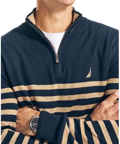 Men's Navtech Performance Stripe Quarter-Zip Sweater Blue $20.54 Sweaters