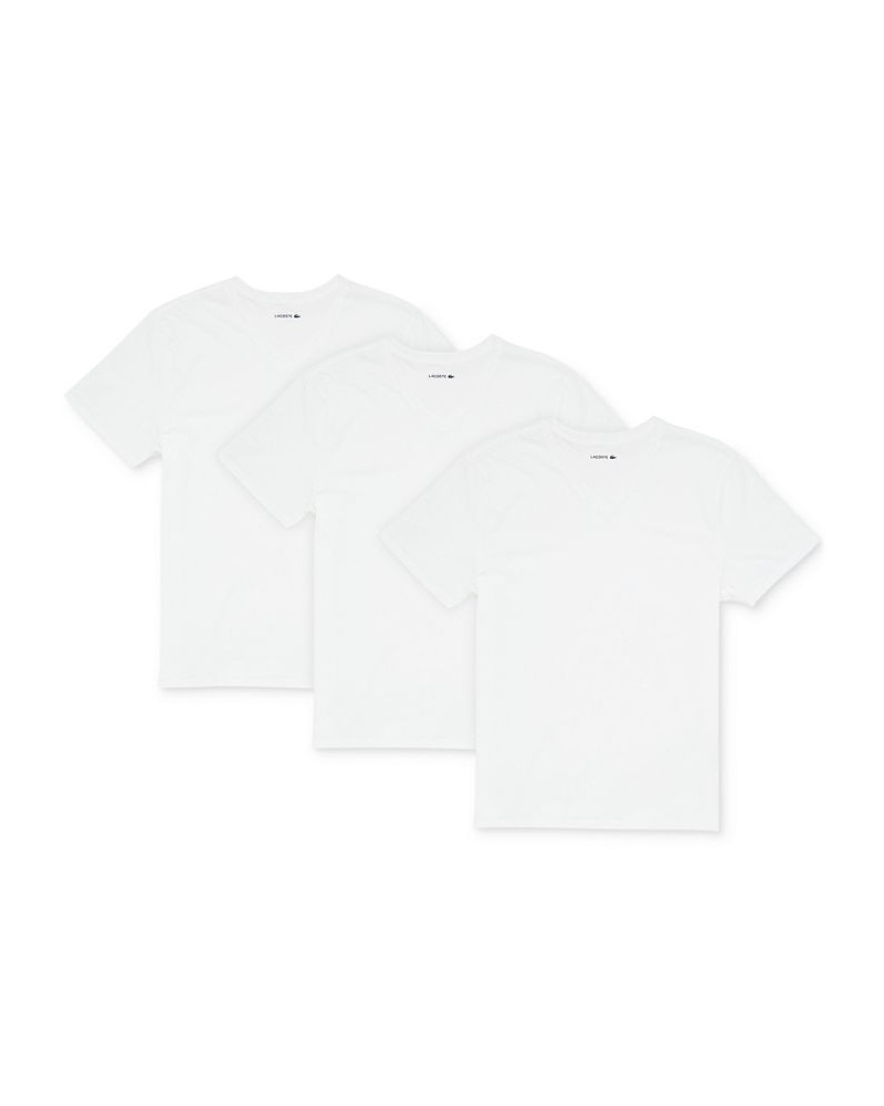 Men's Essential Cotton V-Neck Lounge Regular Fit Undershirts Set, 3-Piece White $28.35 Undershirt