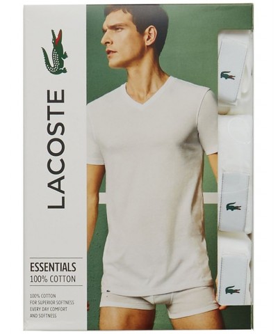 Men's Essential Cotton V-Neck Lounge Regular Fit Undershirts Set, 3-Piece White $28.35 Undershirt