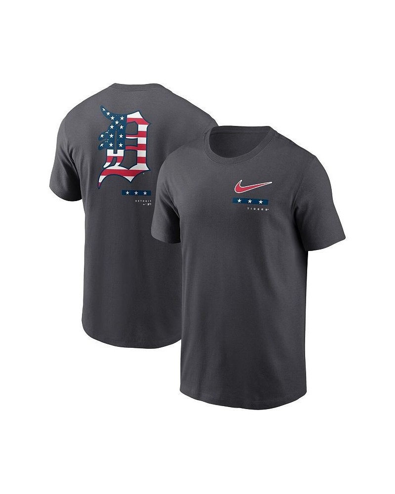 Men's Anthracite Detroit Tigers Americana T-shirt $28.49 T-Shirts