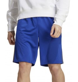 Men's Essentials Warm-Up 3-Stripes 10" Shorts Blue $20.30 Shorts