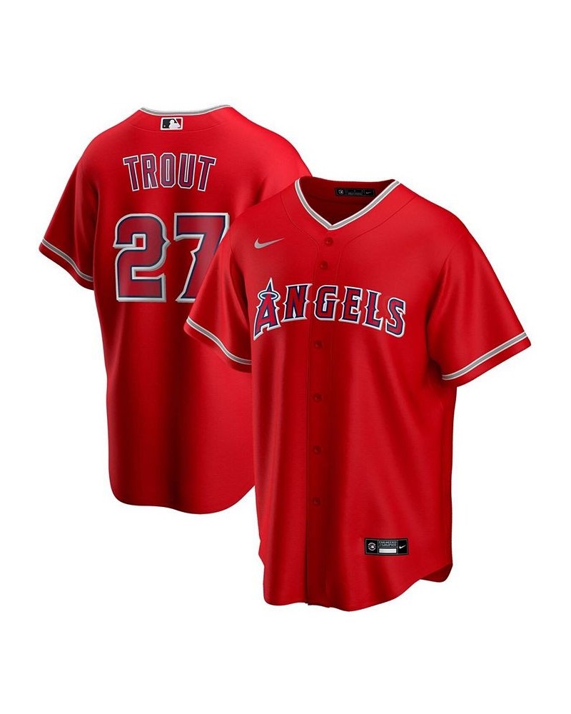 Men's Mike Trout Red Los Angeles Angels Alternate Replica Player Name Jersey $56.55 Jersey