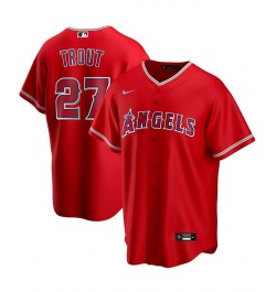 Men's Mike Trout Red Los Angeles Angels Alternate Replica Player Name Jersey $56.55 Jersey