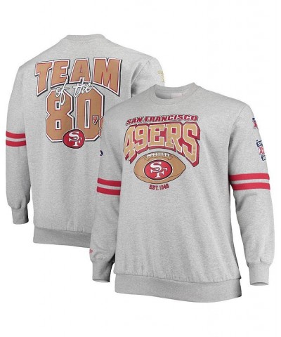 Men's Heathered Gray San Francisco 49ers Big and Tall Allover Print Pullover Sweatshirt $40.30 Sweatshirt