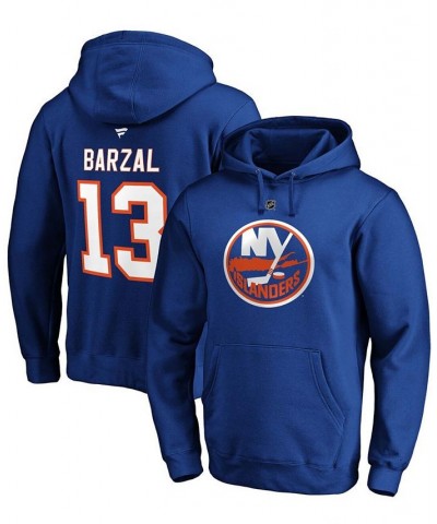 Men's Mathew Barzal Royal New York Islanders Authentic Stack Name and Number Pullover Hoodie $33.65 Sweatshirt