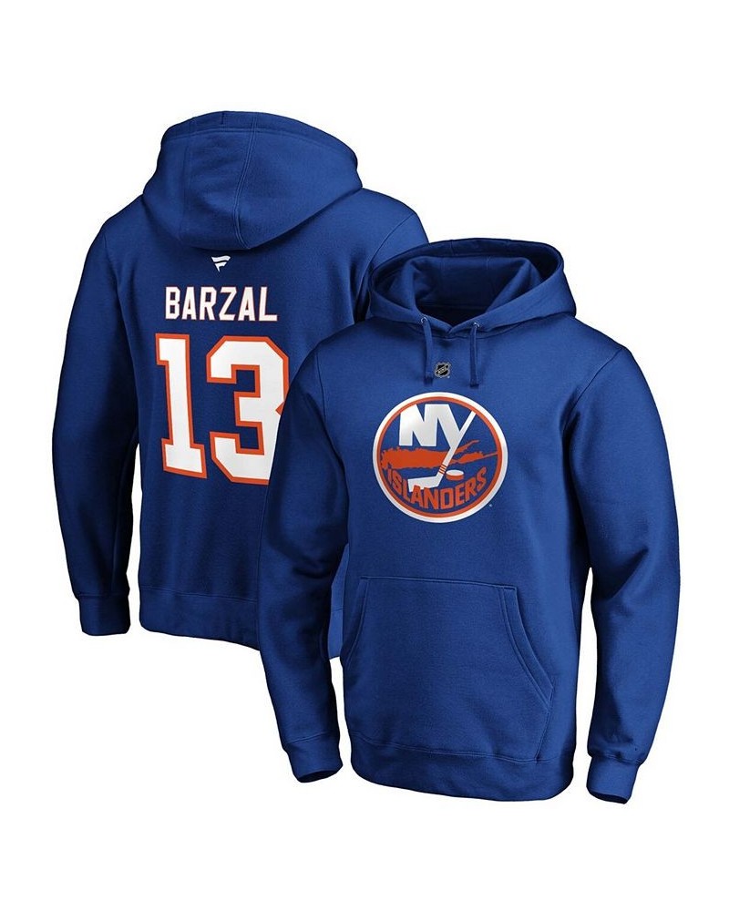 Men's Mathew Barzal Royal New York Islanders Authentic Stack Name and Number Pullover Hoodie $33.65 Sweatshirt