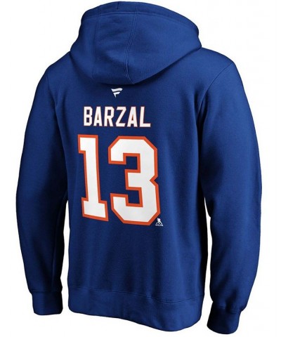 Men's Mathew Barzal Royal New York Islanders Authentic Stack Name and Number Pullover Hoodie $33.65 Sweatshirt