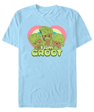 Men's Marvel Film I am Groot Hearts Short Sleeve T-shirt Blue $17.84 T-Shirts