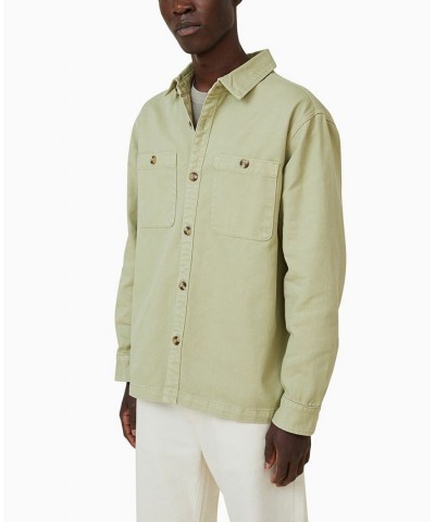 Men's Heavy Overshirt Jacket Green $36.80 Shirts