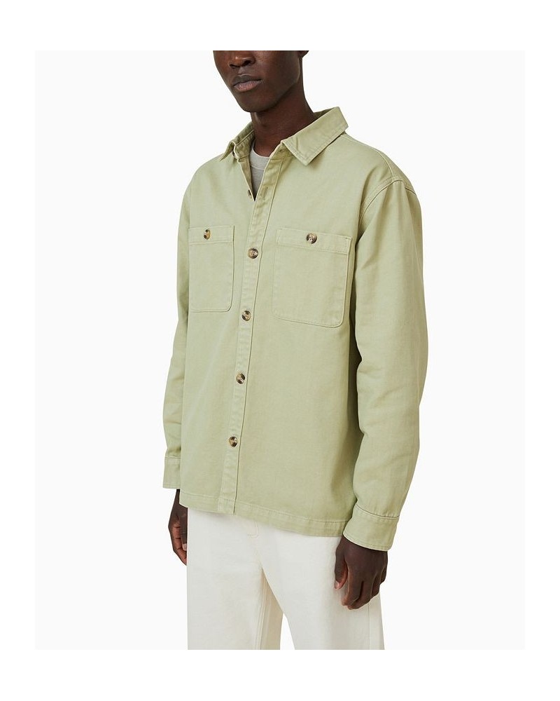 Men's Heavy Overshirt Jacket Green $36.80 Shirts