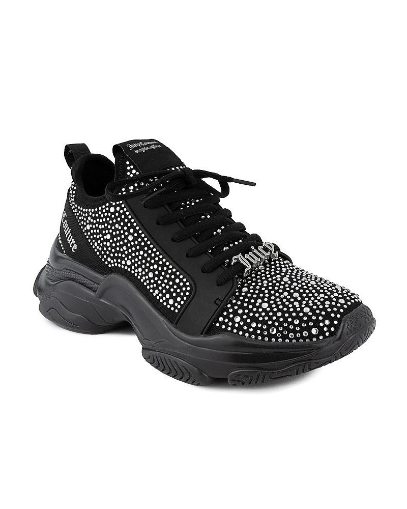 Women's Adana Lace-Up Sneakers Black $24.00 Shoes