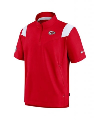 Men's Red Kansas City Chiefs Sideline Coaches Short Sleeve Quarter-Zip Jacket $39.20 Jackets