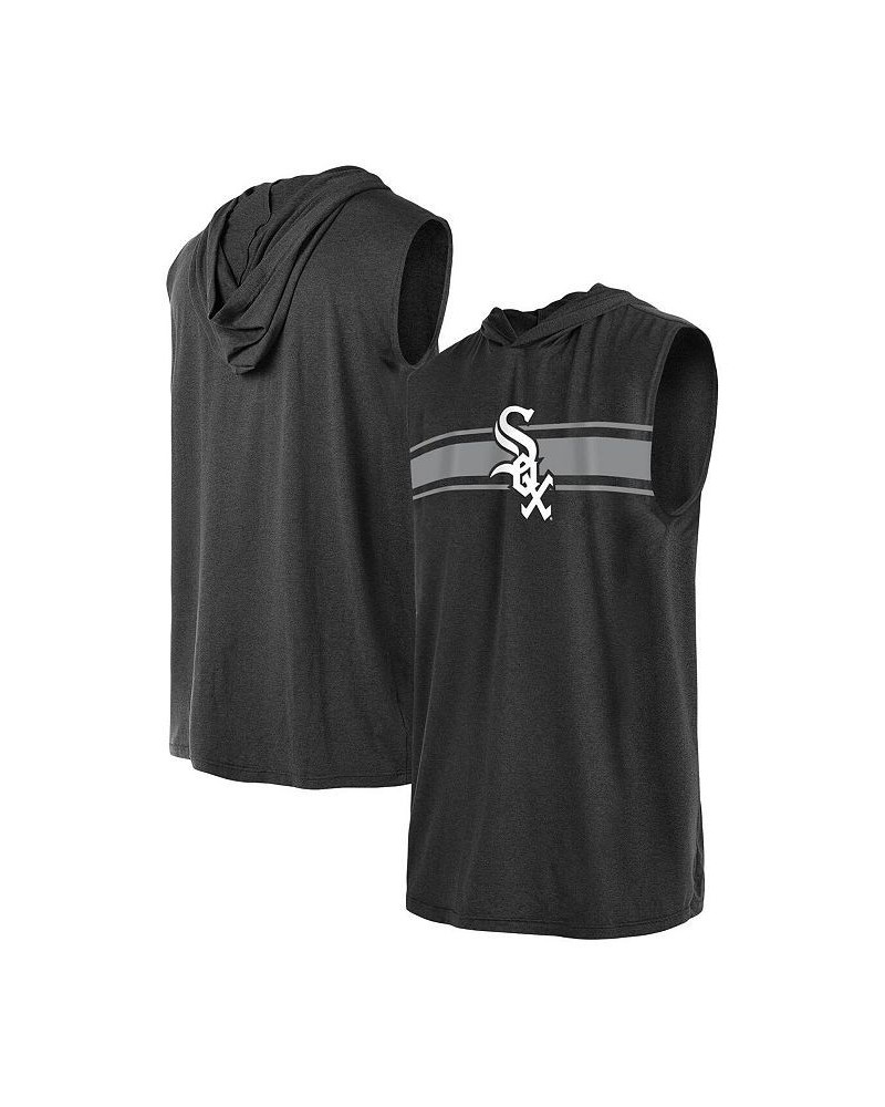 Men's Black Chicago White Sox Sleeveless Pullover Hoodie $28.99 T-Shirts