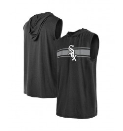 Men's Black Chicago White Sox Sleeveless Pullover Hoodie $28.99 T-Shirts