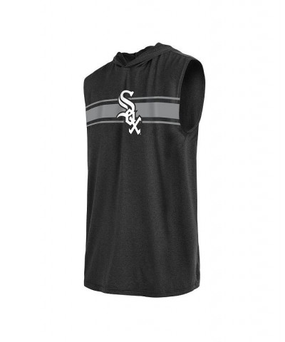 Men's Black Chicago White Sox Sleeveless Pullover Hoodie $28.99 T-Shirts