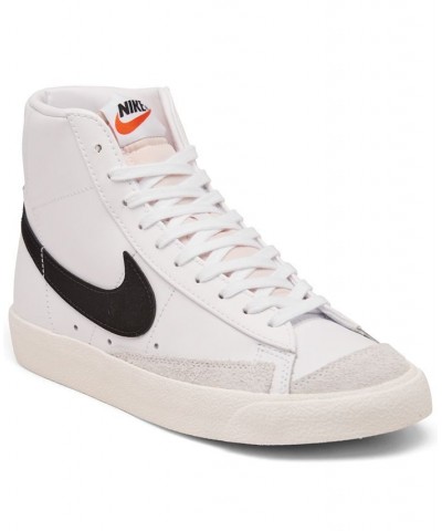 Women's Blazer Mid 77's High Top Casual Sneakers White $48.30 Shoes