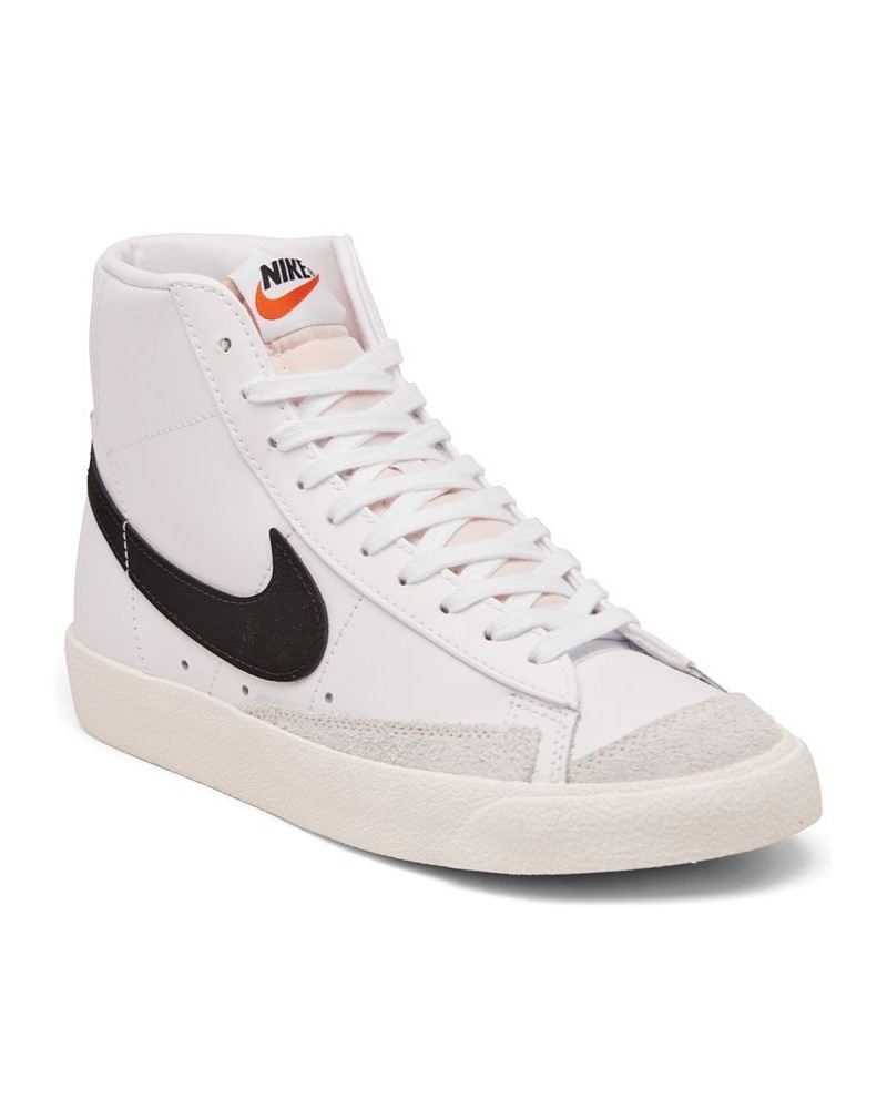 Women's Blazer Mid 77's High Top Casual Sneakers White $48.30 Shoes