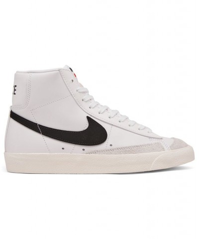 Women's Blazer Mid 77's High Top Casual Sneakers White $48.30 Shoes