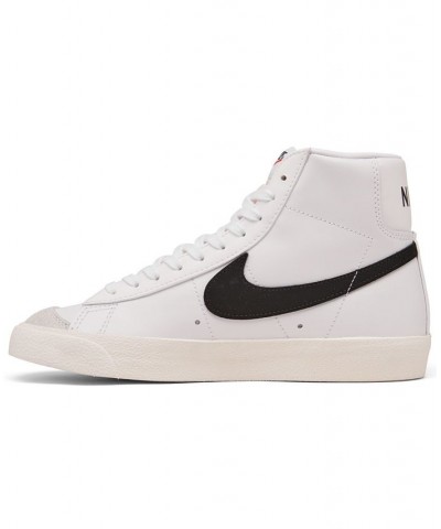 Women's Blazer Mid 77's High Top Casual Sneakers White $48.30 Shoes