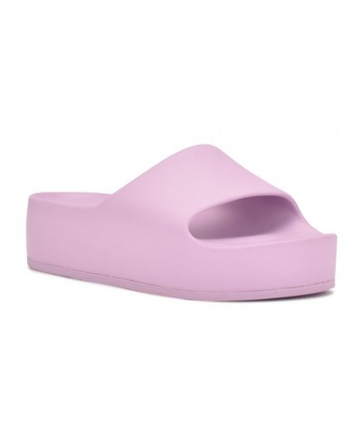 Women's Pool Slide Sandals Purple $34.81 Shoes