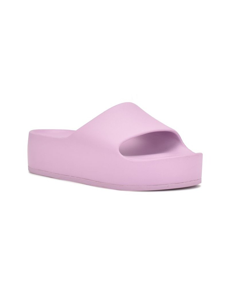 Women's Pool Slide Sandals Purple $34.81 Shoes