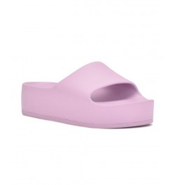 Women's Pool Slide Sandals Purple $34.81 Shoes