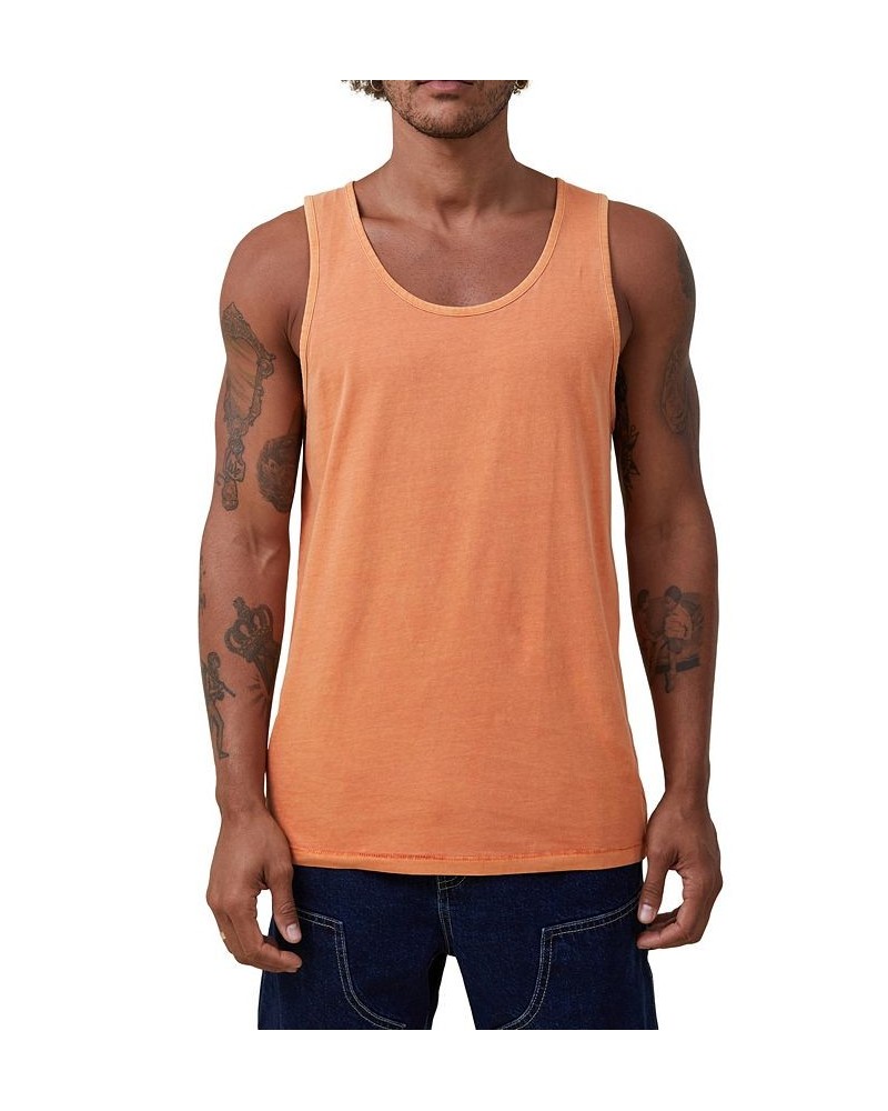 Men's Vacation Sleeveless Tank Top Orange $15.05 T-Shirts