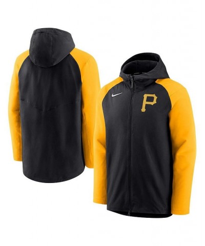 Men's Black, Gold Pittsburgh Pirates Authentic Collection Performance Raglan Full-Zip Hoodie $43.20 Sweatshirt