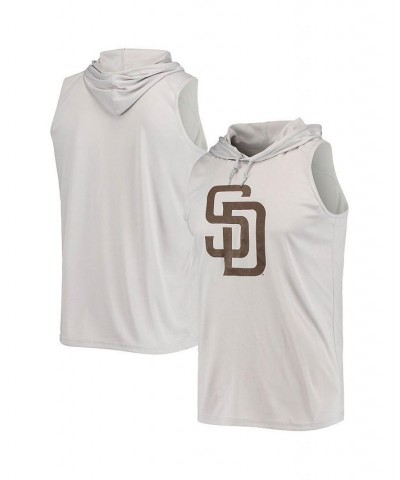 Men's Gray San Diego Padres Sleeveless Pullover Hoodie $31.31 T-Shirts