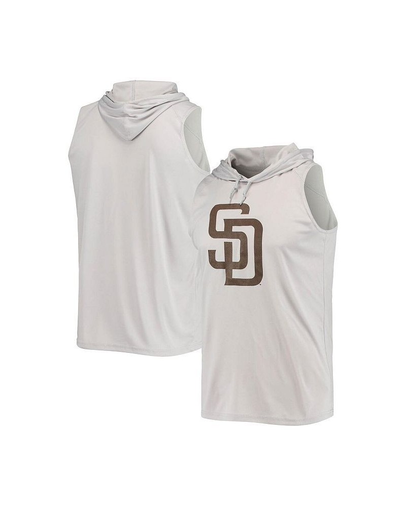 Men's Gray San Diego Padres Sleeveless Pullover Hoodie $31.31 T-Shirts