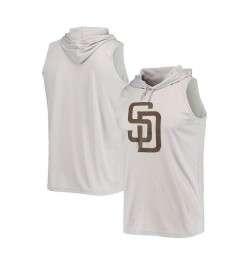 Men's Gray San Diego Padres Sleeveless Pullover Hoodie $31.31 T-Shirts