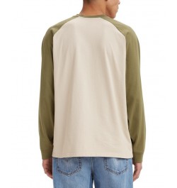 Men's Raglan Relaxed Fit Crewneck Long Sleeve T-Shirt PD01 $17.52 T-Shirts