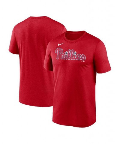 Men's Red Philadelphia Phillies Wordmark Legend Performance Big and Tall T-shirt $28.49 T-Shirts