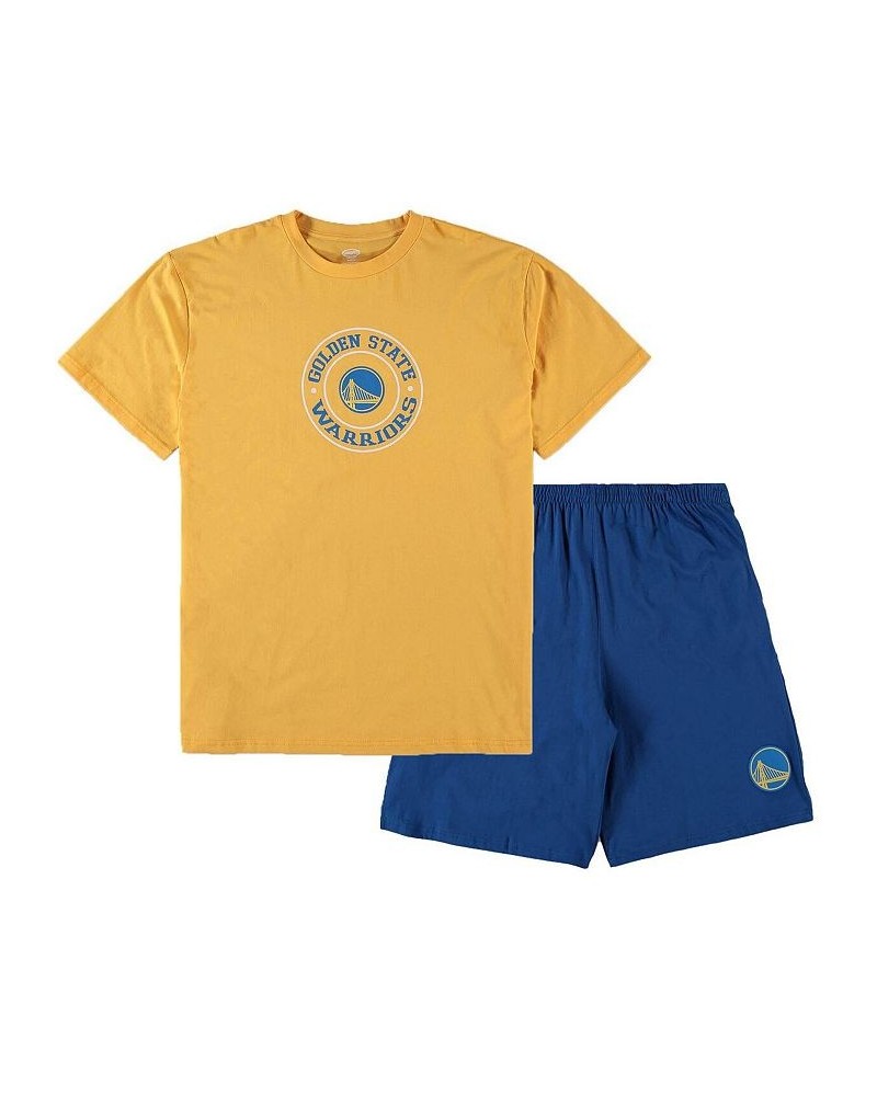 Men's Gold, Royal Golden State Warriors Big and Tall T-shirt and Shorts Sleep Set $36.00 Pajama