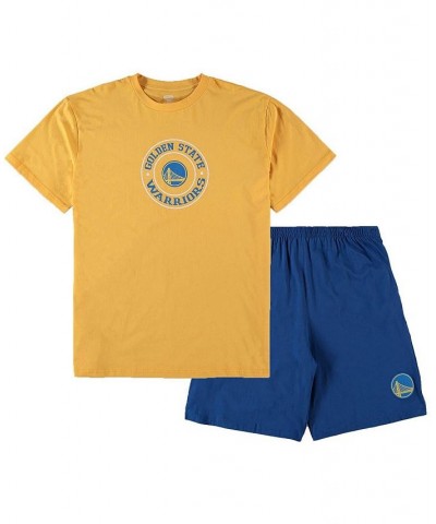 Men's Gold, Royal Golden State Warriors Big and Tall T-shirt and Shorts Sleep Set $36.00 Pajama