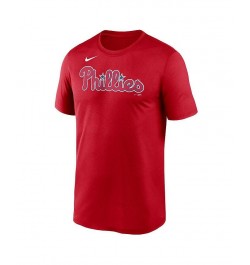 Men's Red Philadelphia Phillies Wordmark Legend Performance Big and Tall T-shirt $28.49 T-Shirts