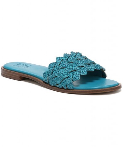 Fernanda Slide Sandals Blue $39.24 Shoes