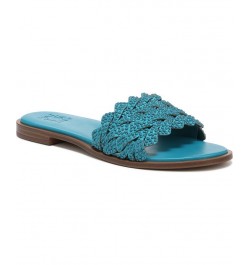 Fernanda Slide Sandals Blue $39.24 Shoes