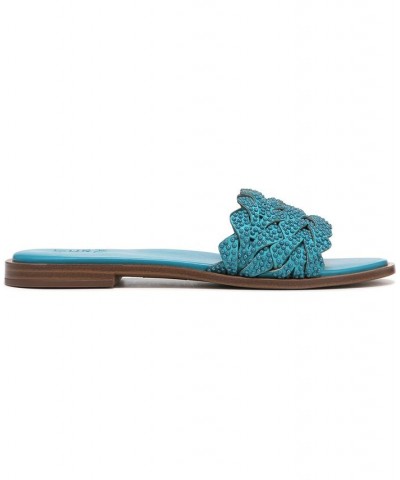 Fernanda Slide Sandals Blue $39.24 Shoes