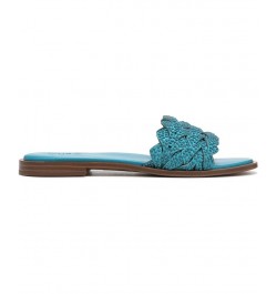 Fernanda Slide Sandals Blue $39.24 Shoes