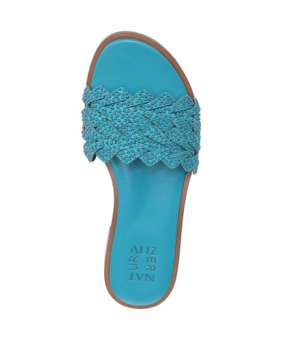 Fernanda Slide Sandals Blue $39.24 Shoes